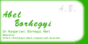 abel borhegyi business card