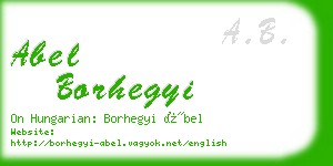 abel borhegyi business card